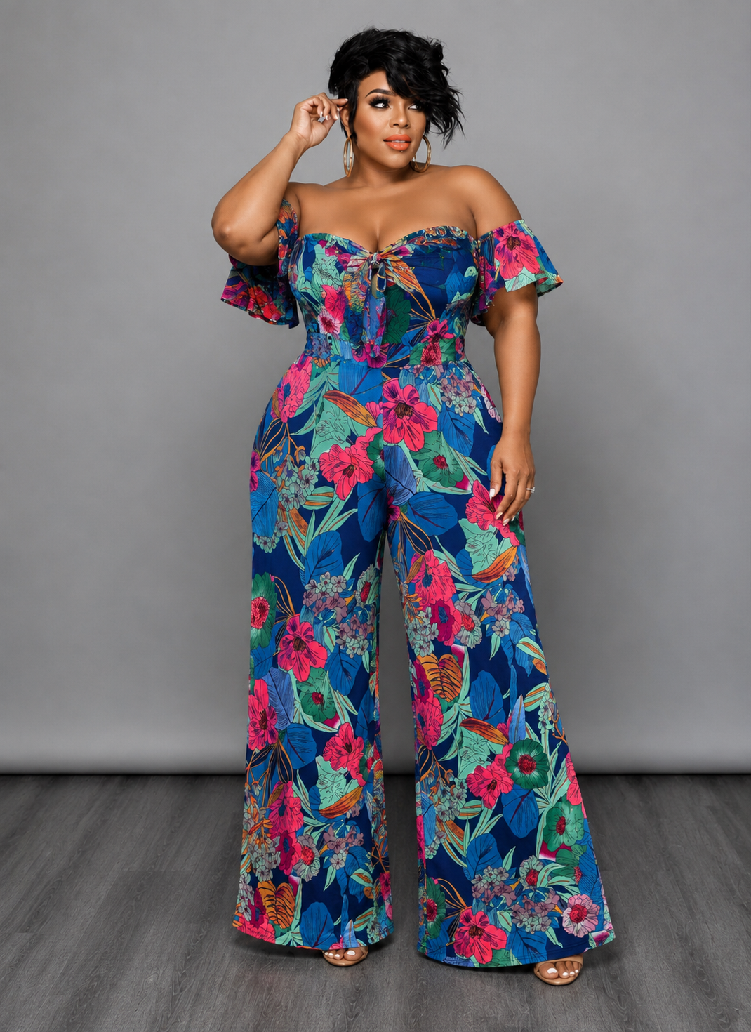 Blue Floral Jumpsuit