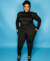 Black Mock Jogger Set
