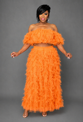 Orange Skirt Set