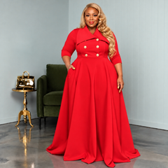 Red Bethany Coat Dress