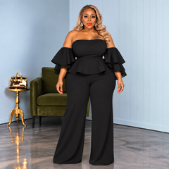 Black Perfect Peplum Jumpsuit