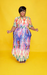 Colorful Print T-Shirt Dress