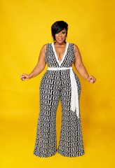 Greek Print Jumpsuit