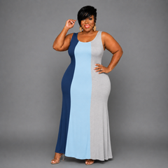 Grey Tri Colors Dress