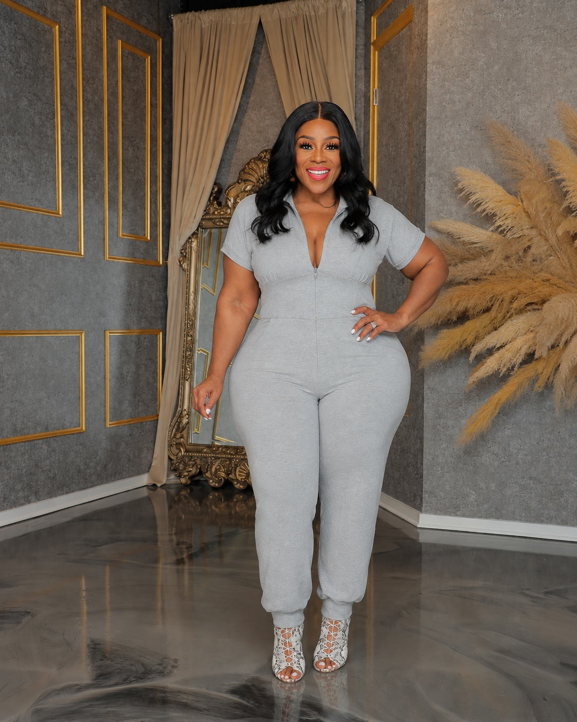 Grey Hoodie Jumpsuit