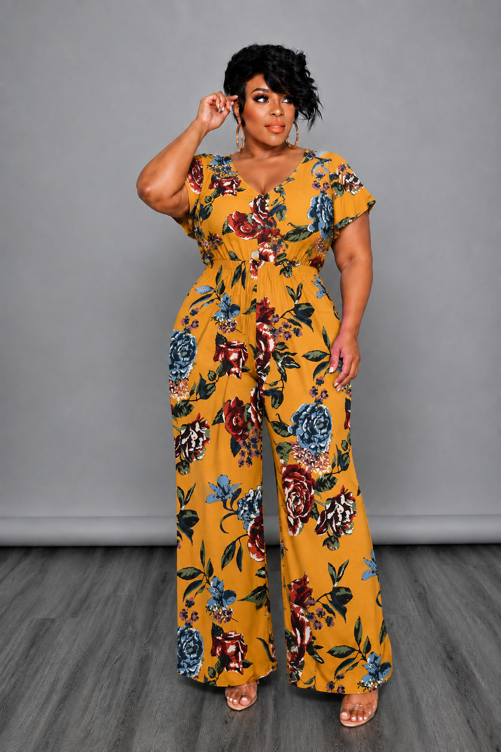 Mustard Floral Jumpsuit