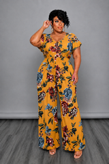 Mustard Floral Jumpsuit