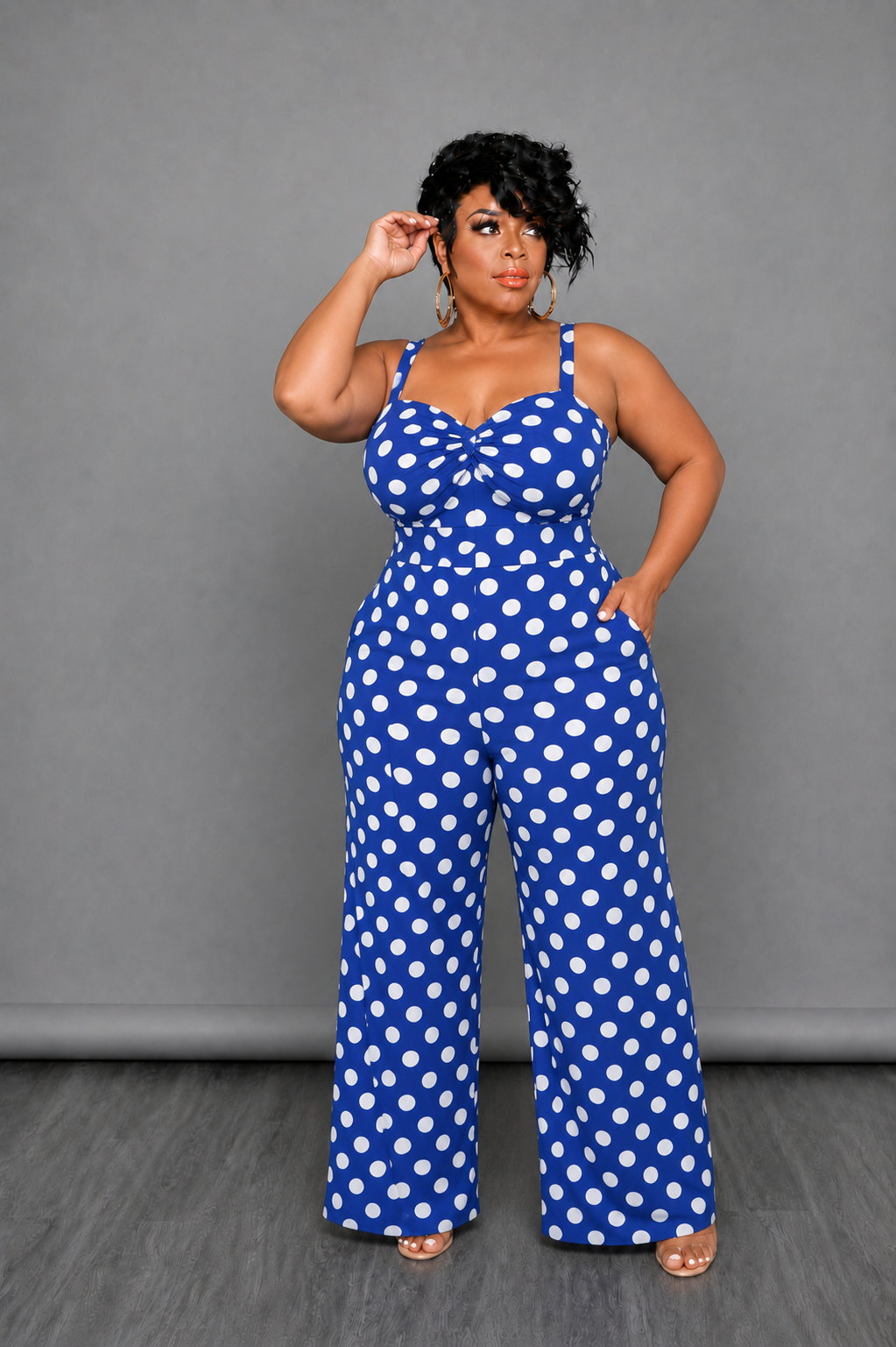 Blue Polka Dot Jumpsuit