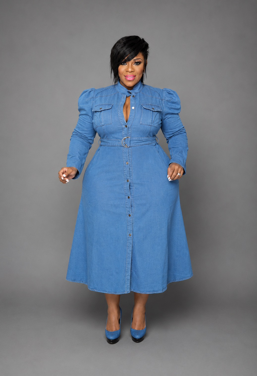 Dallas Denim Flare Dress