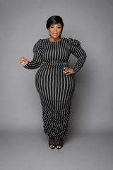 Black In Lines Skirt Set