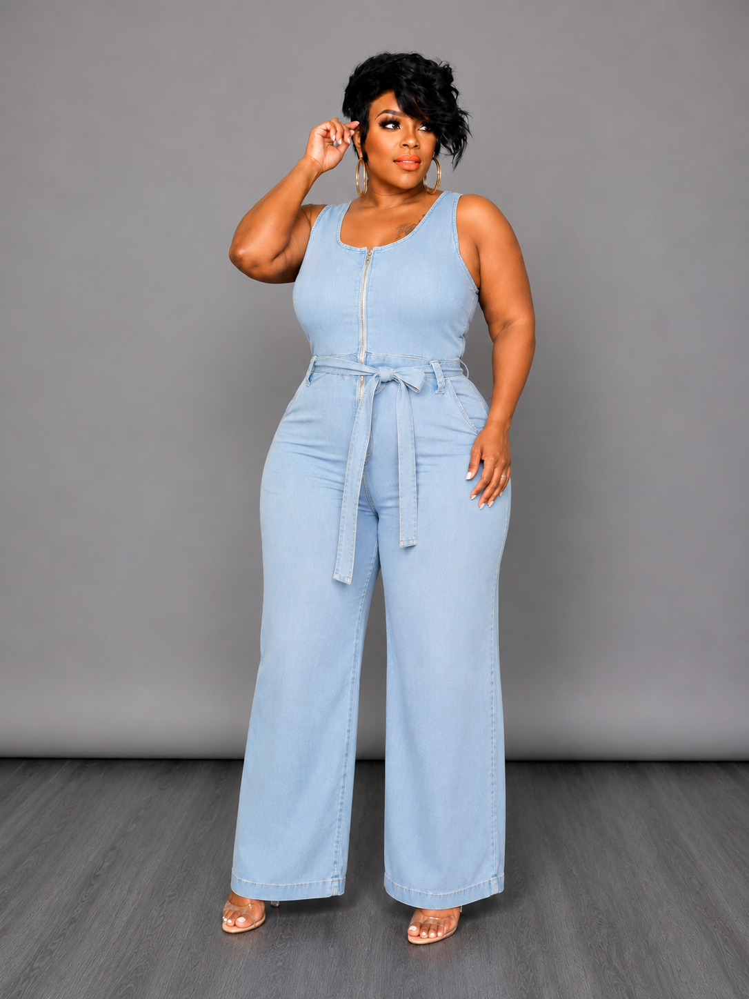Light Blue Anna Denim Jumpsuit