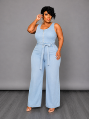 Light Blue Anna Denim Jumpsuit