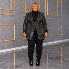 Black Metallic/Sequin Blazer