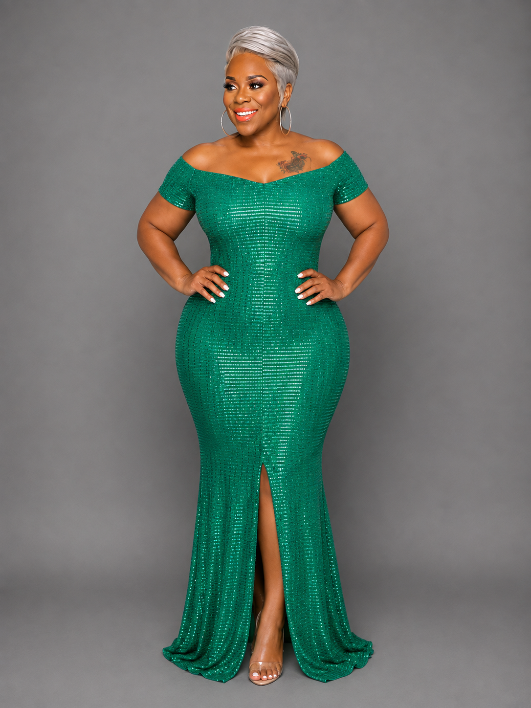 Green Metallic Gown