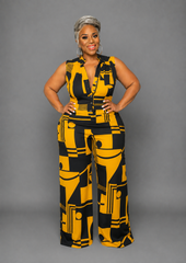 Yellow Abstract Jumpsuit