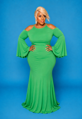 Green Cold Shoulder Dress