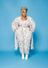 Ivory Spotted Duster Set *2PCS*