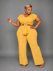 Mustard Ribbed Set