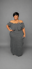 Stripe Off Shoulder Dress