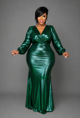 Green Royal Metallic Gown
