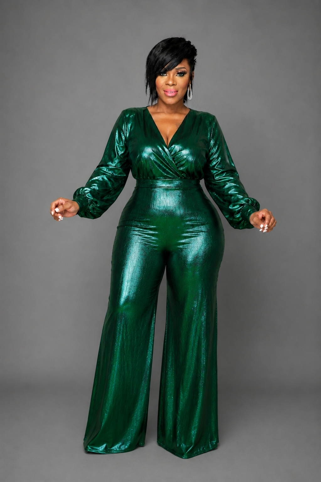 Green Royal Metallic Jumpsuit