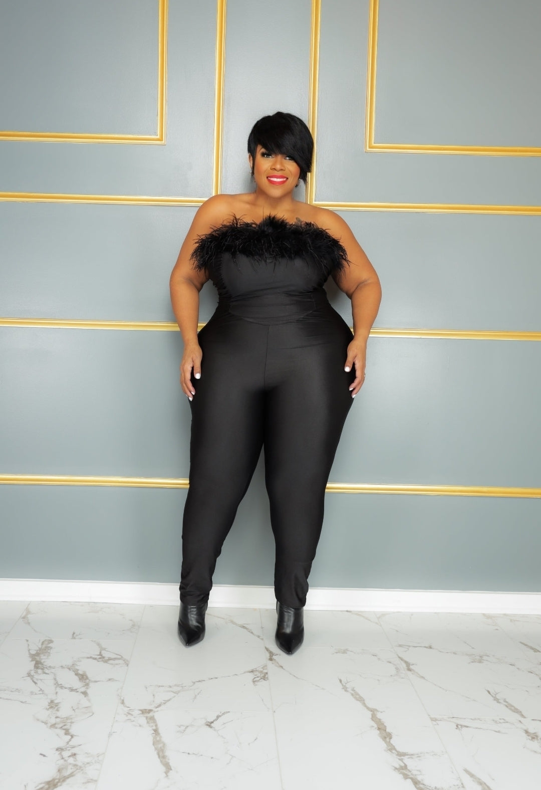 Feather Tube Jumpsuit