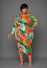 Palm In Color Dress