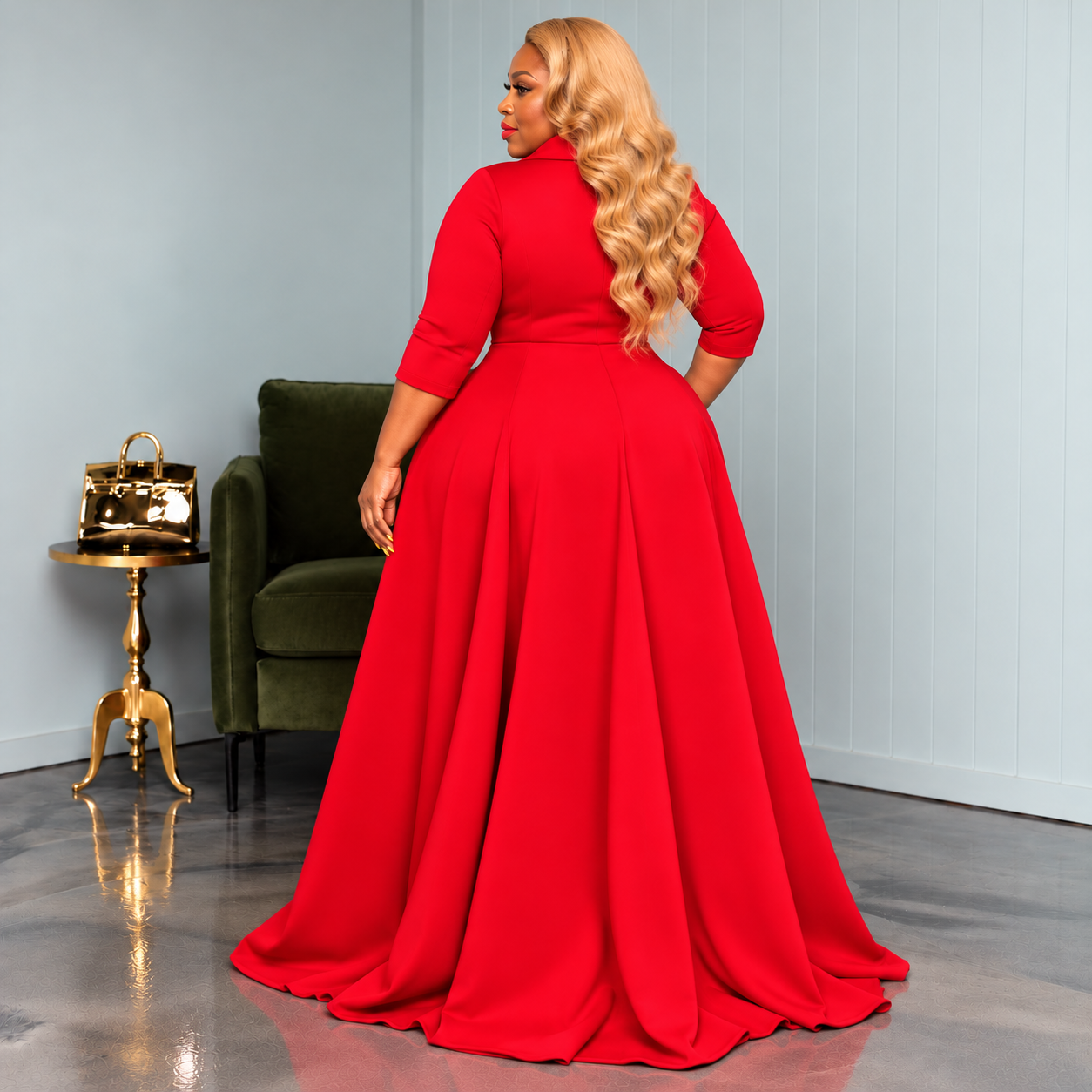 Red Bethany Coat Dress