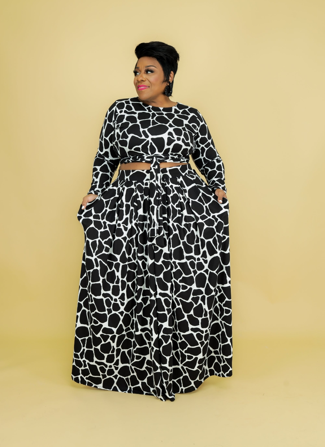 Black & White Skirt Set