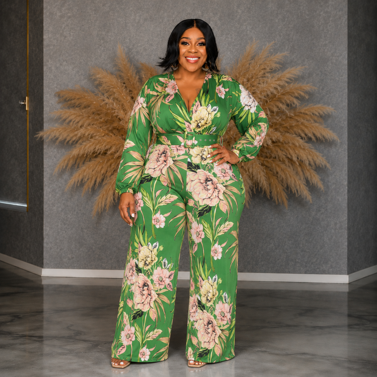Pink Floral Jumpsuit