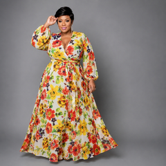 Floral Chiffon Maxi Dress