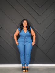 Denim Jogger Jumpsuit