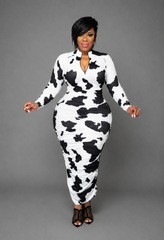 Cow Print  Dress