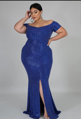 Blue Metallic Gown