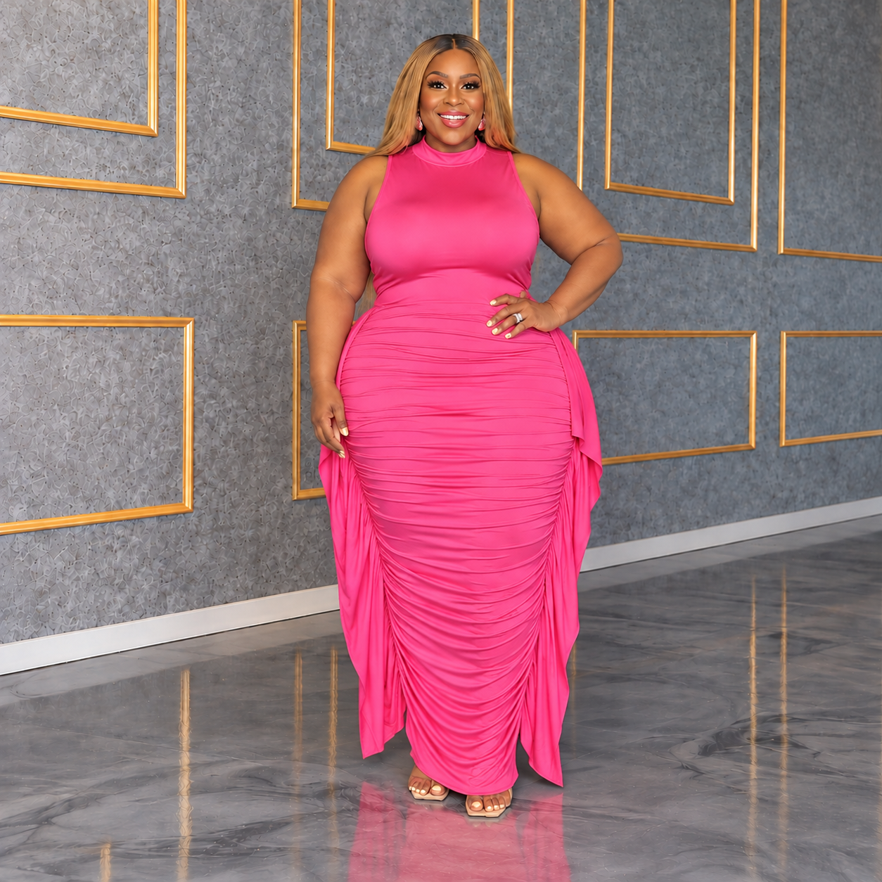 Pink Ruffle Skirt Set