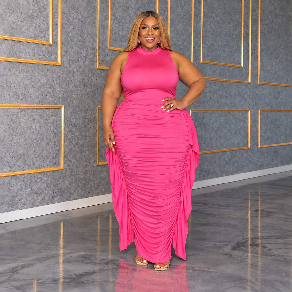 Pink Ruffle Skirt Set