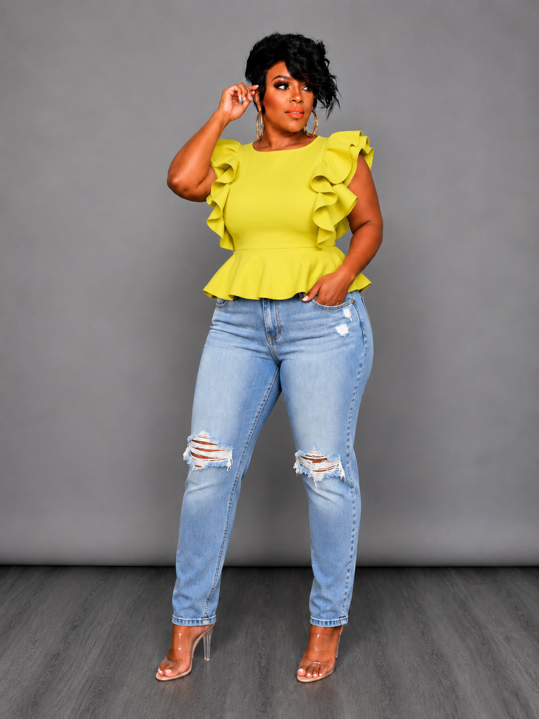 Yellow Ruffle Top *ONLY*