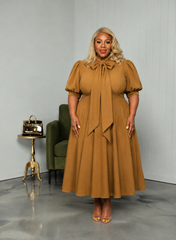 Camel Bre Bow Dress