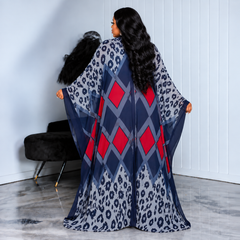 Navy Leopard Geometric Kimono