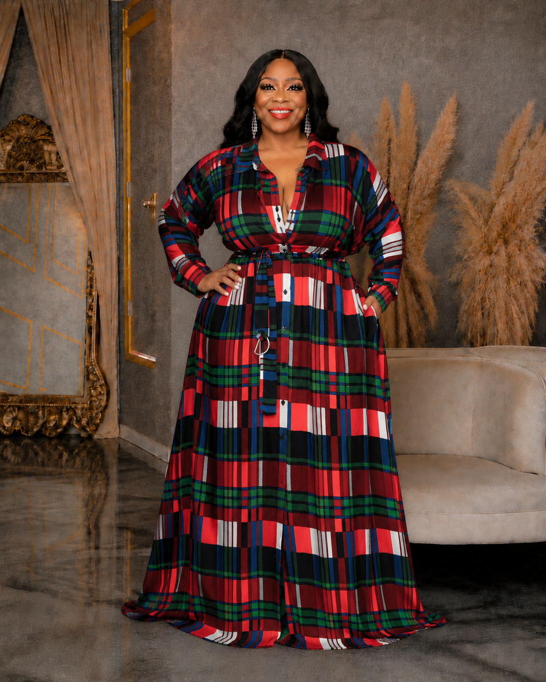 Red Plaid Dress