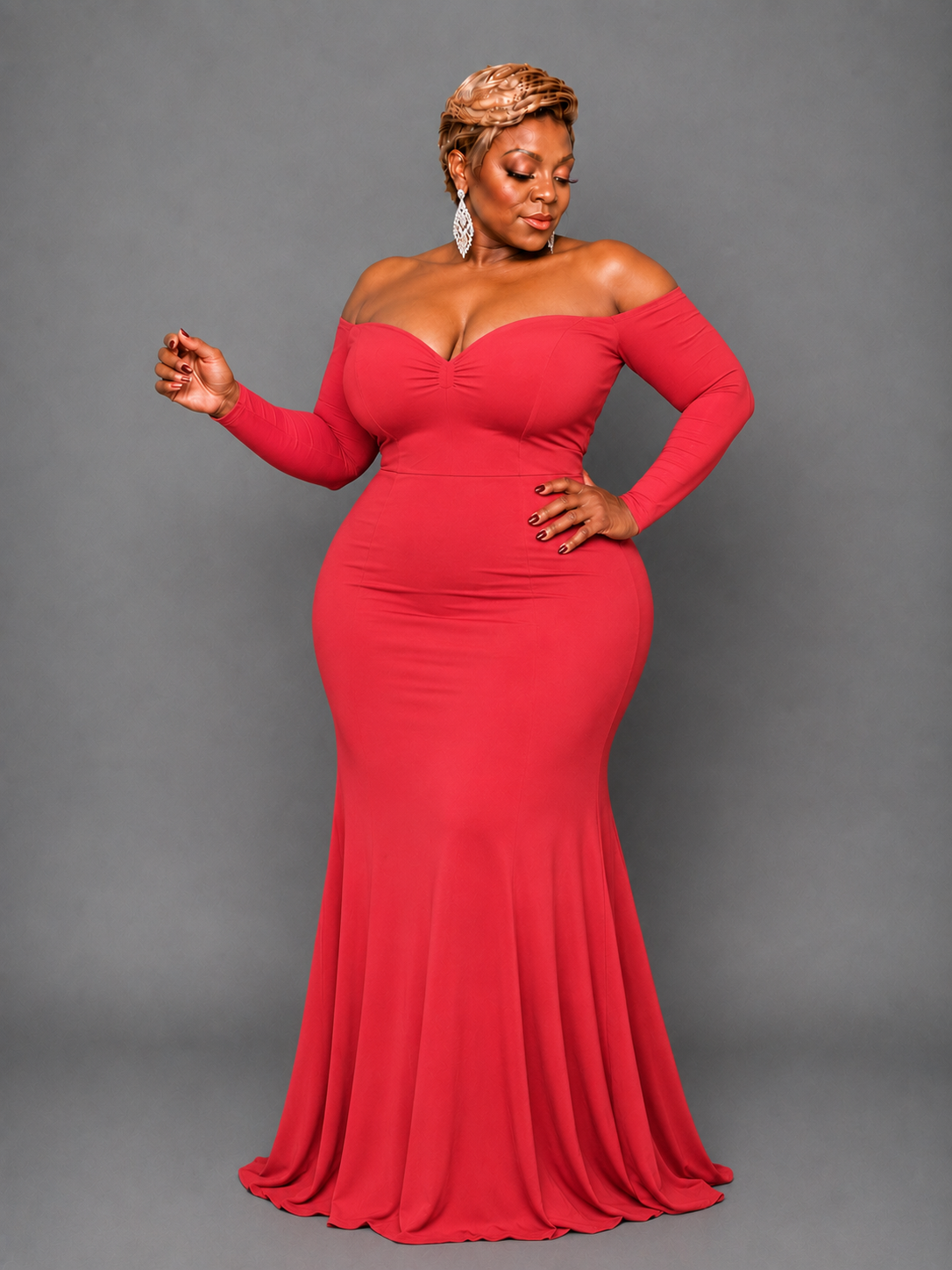 Red Off Shoulder Dress