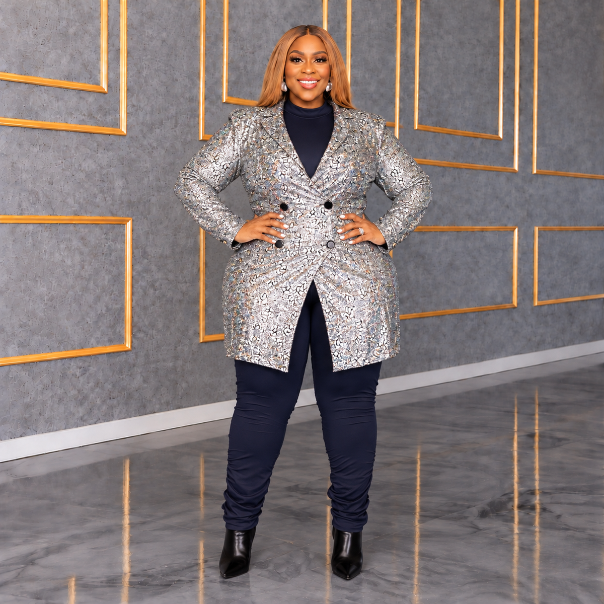 Silver Metallic Blazer