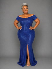 Blue Metallic Gown