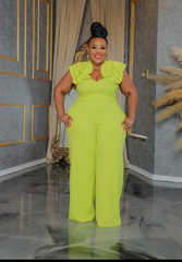 Green Ruffle Jumpsuit