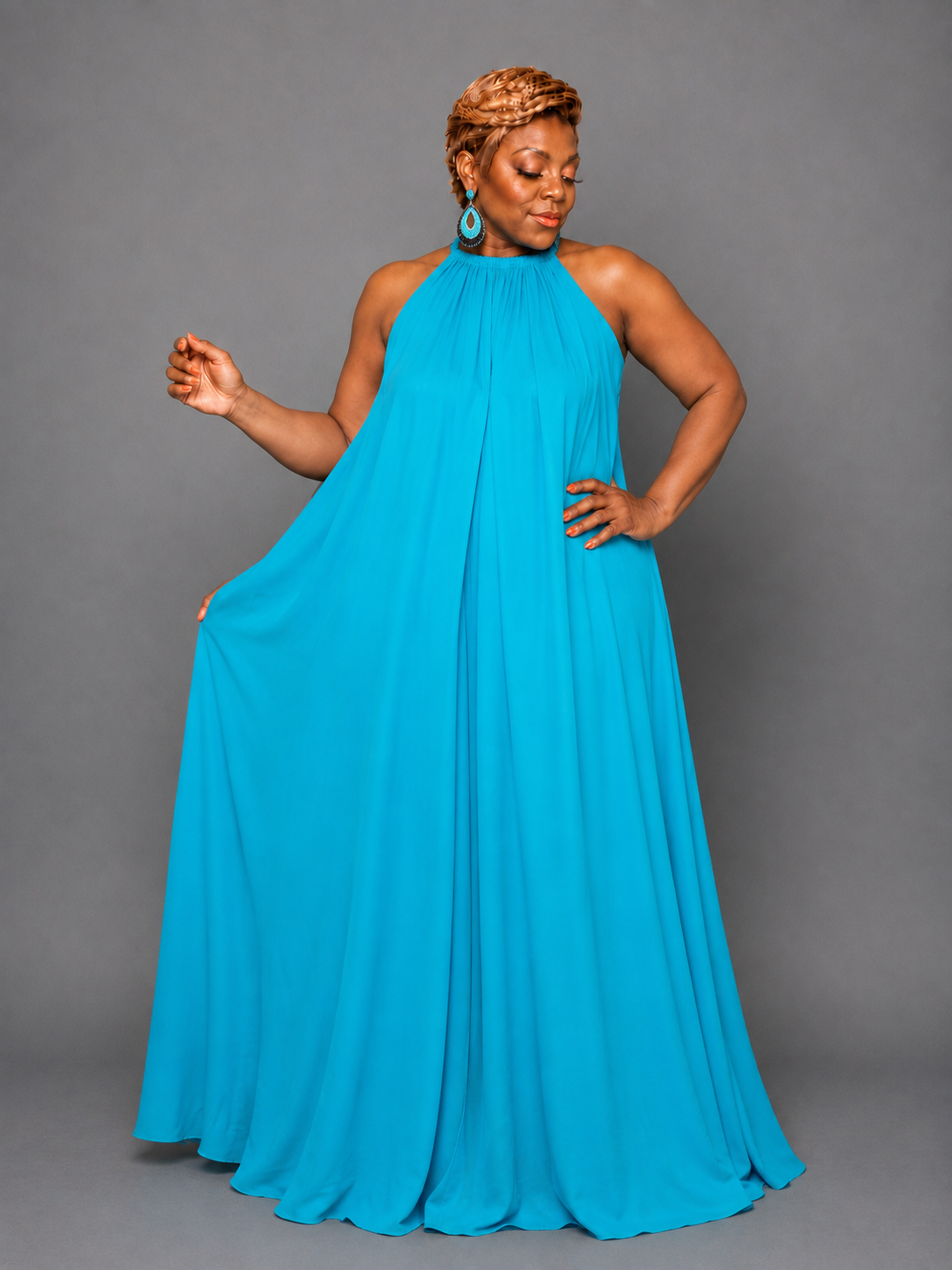 Turquoise Halter Dress