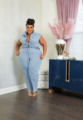 Stevie Sleeveless Denim Jumpsuit