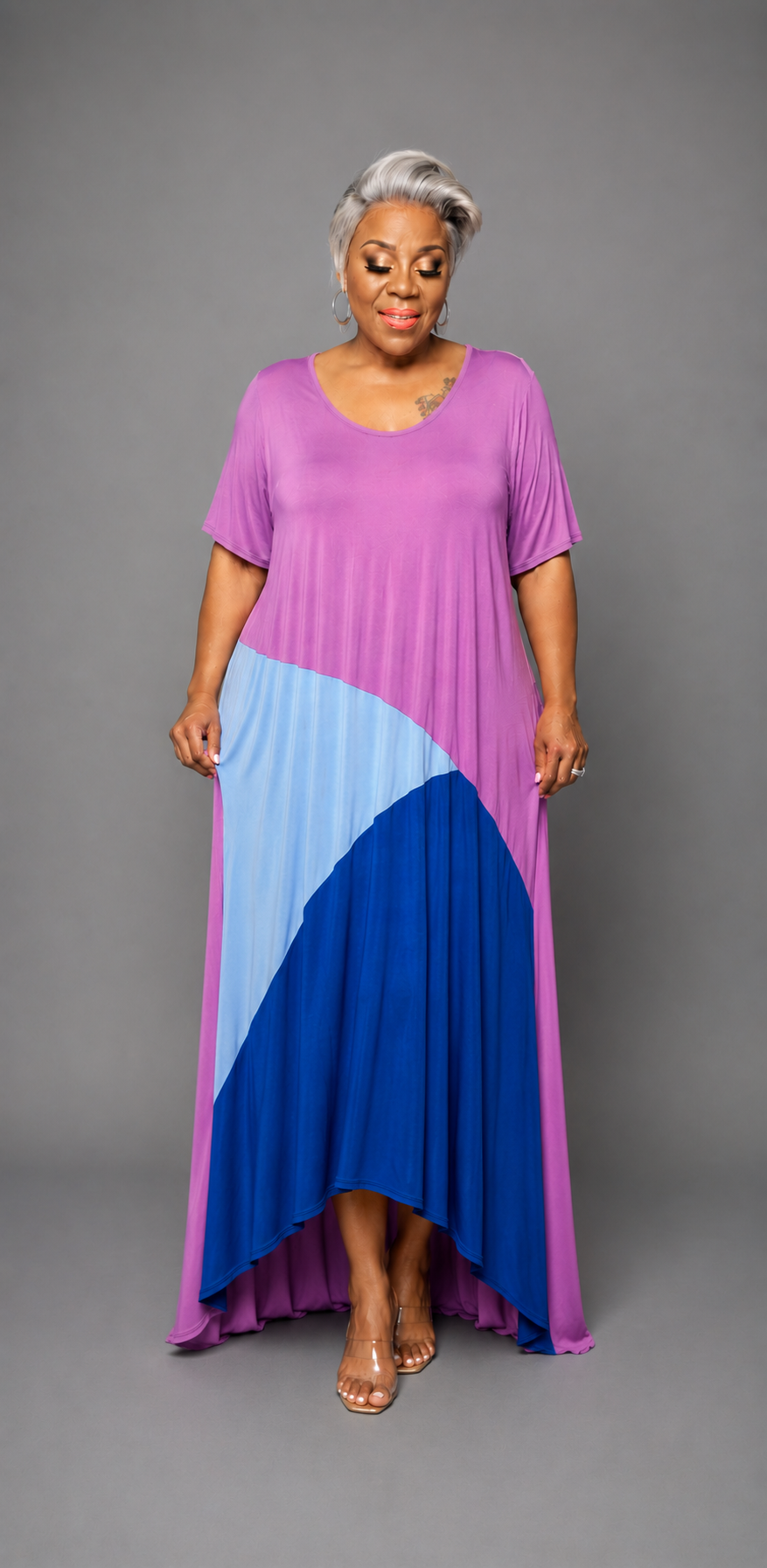 Pink Tri Color Dress