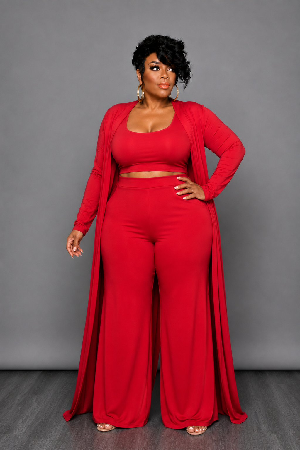 Red Nita Duster Set