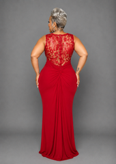 Red Lace Back Gown