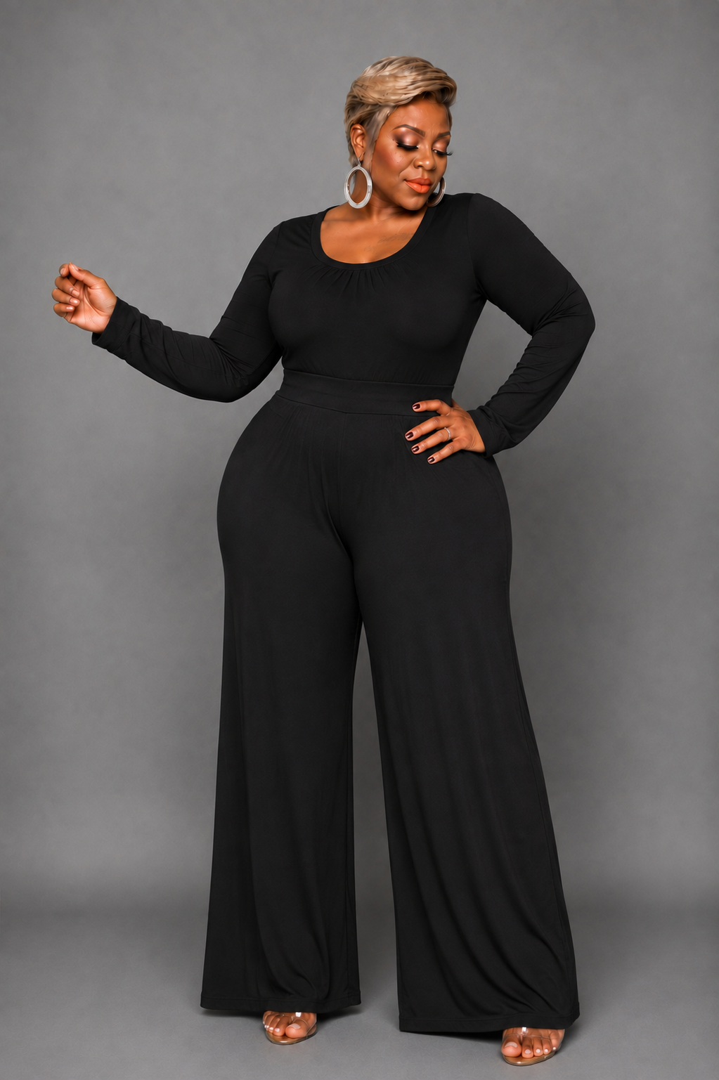 Black Wide Flow Jumpsuit